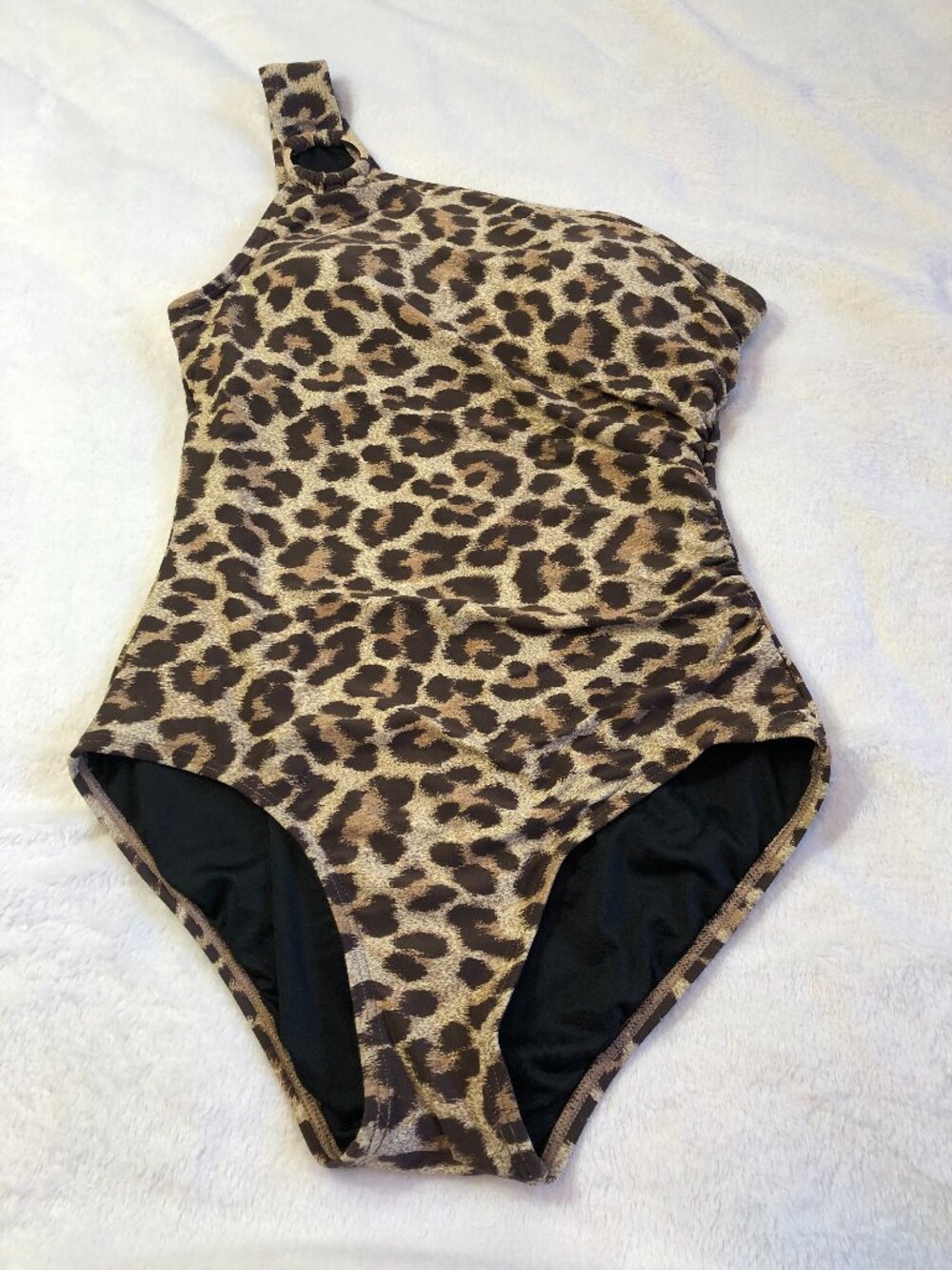 MICHAEL Michael Kors Wildcat One-Shoulder One-Piece Swimsuit - Size 8